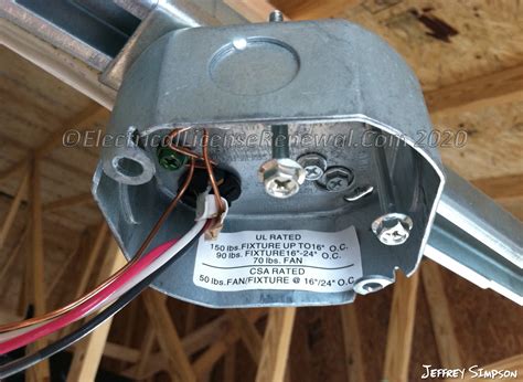 change out electrical box to be ceiling fan rated|install rated box ceiling fan.